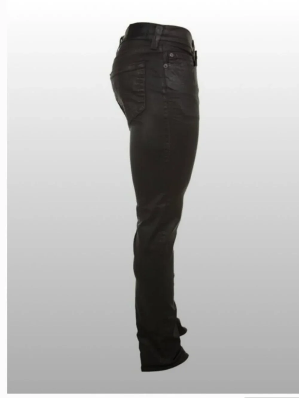 NWT True Religion Dean Relaxed Tapered Cut Leatherlike Pant Black Size 38
